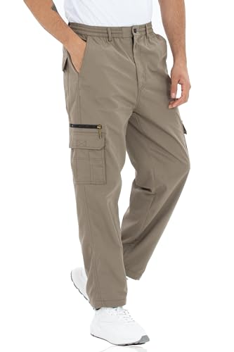 Kendindza Thermo Cargohose Herren Winter Arbeitshose Herren Cargo Hosen Herren gefüttert Wanderhose Herren Cargo Hose Arbeitshosen männer Thermohose Beige XXL von Kendindza Collection