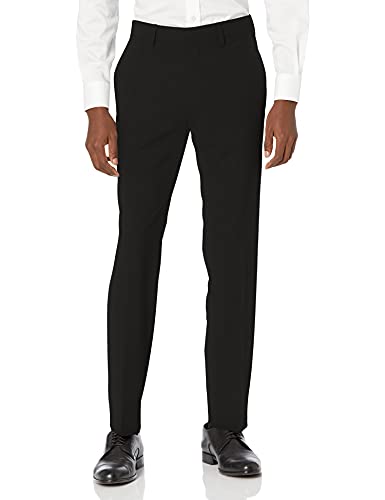 Kenneth Cole REACTION Herren 4-Way Stretch Solid Gab Slim Fit Dress Pant Anzughose, schwarz, 32W / 30L von Kenneth Cole