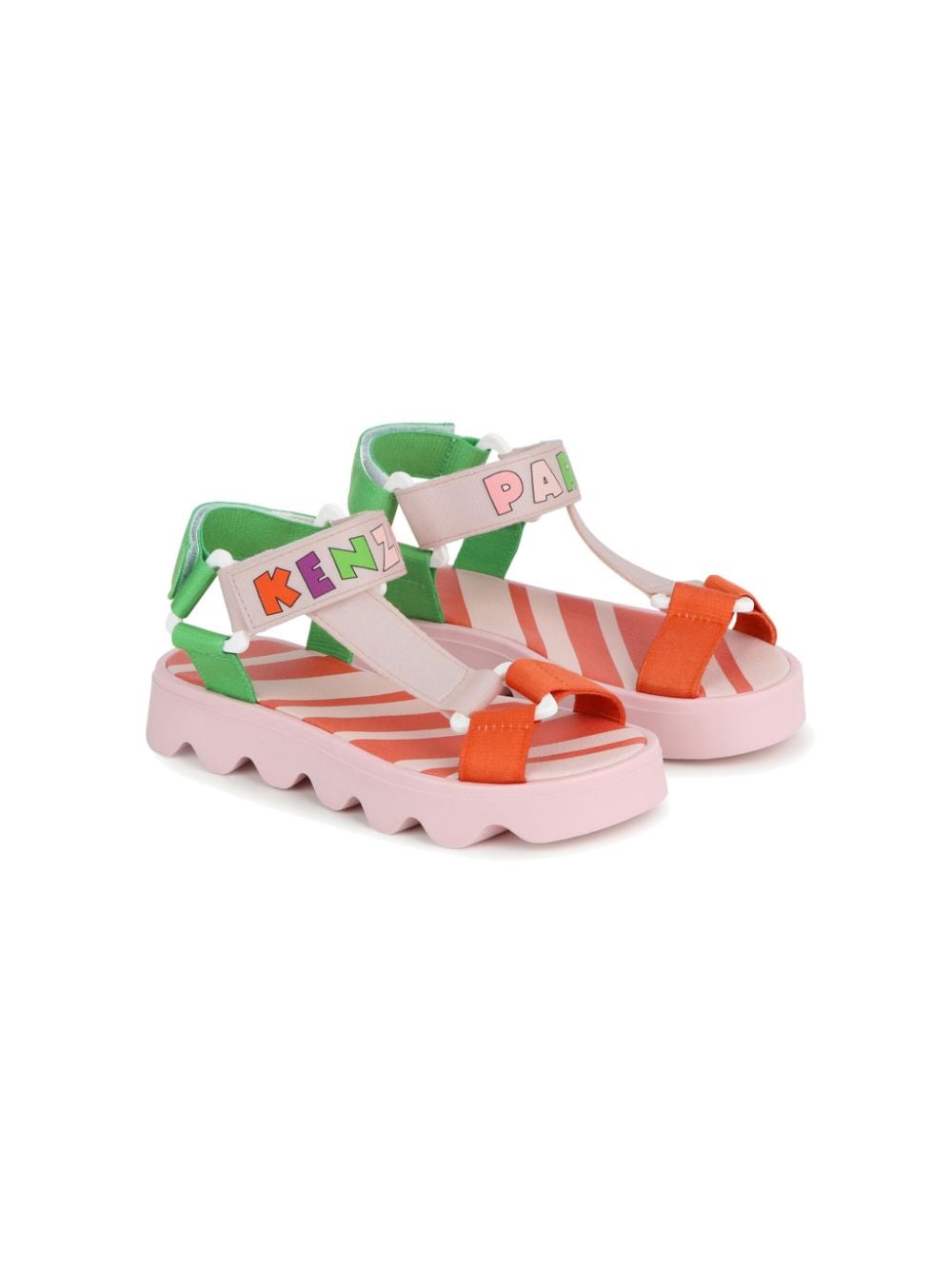 Kenzo Kids Sandalen in Colour-Block-Optik mit Logo-Print - Rosa von Kenzo Kids