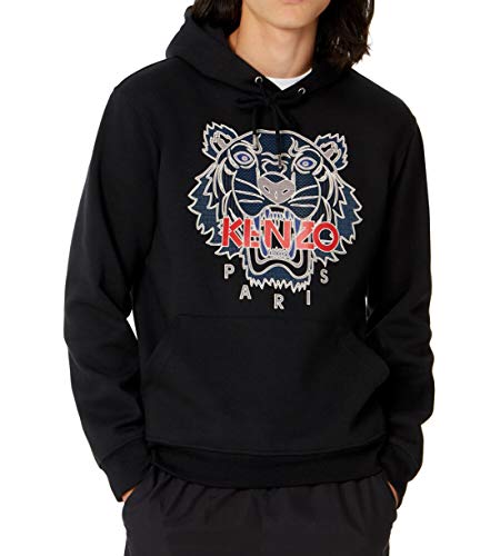 Kenzo Herren Kapuzenpullover Hoodie Tiger Schwarz (XL) von Kenzo