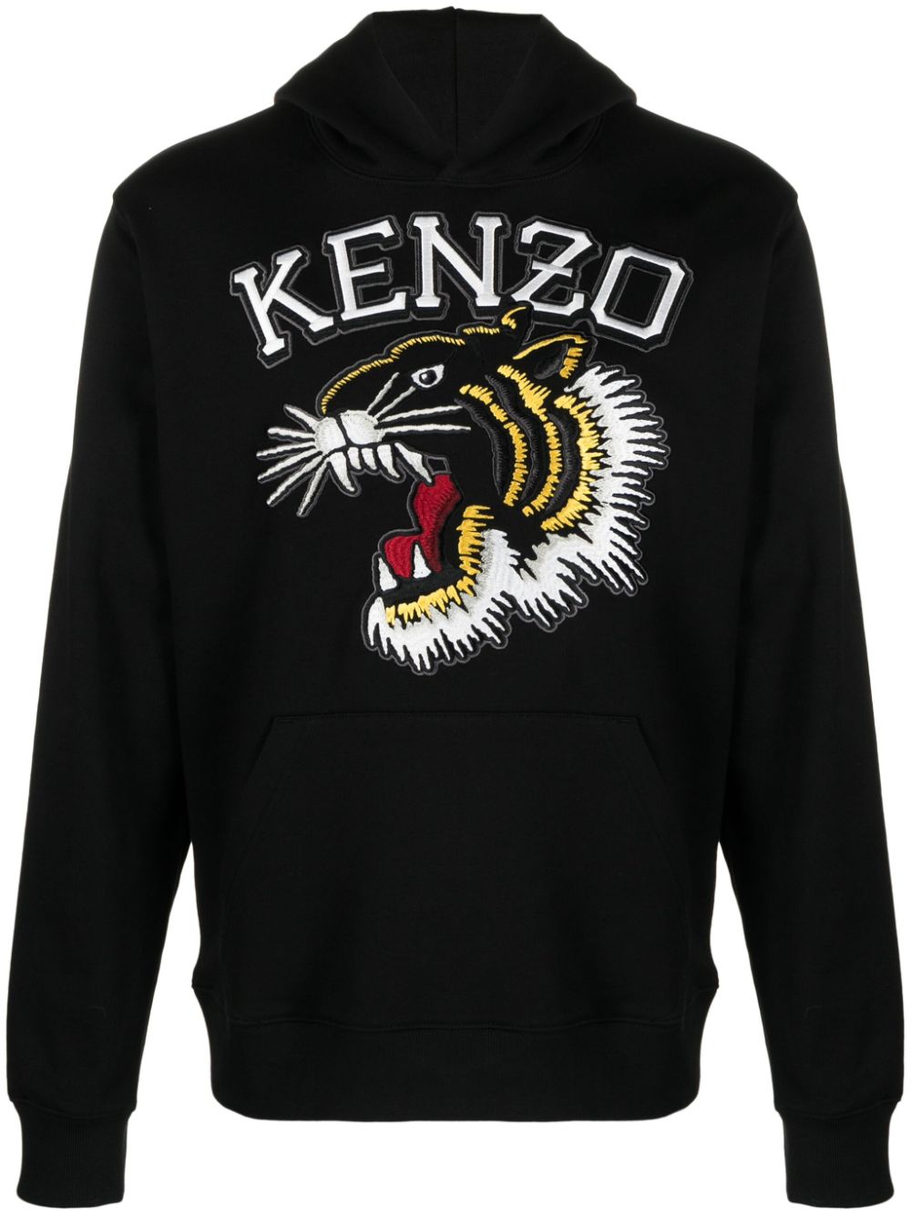 Kenzo Varsity Jungle Tiger Hoodie mit Logo-Stickerei - Schwarz von Kenzo