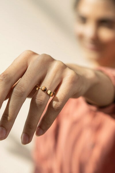 Kerbholz Ring mit Perle aus Holz 'PEARL RING' // hochwertiger Edelstahl // von Kerbholz