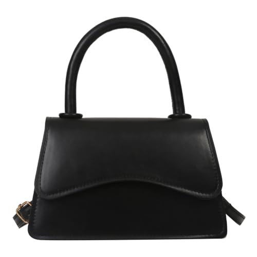 Kexpery Abendtasche mit Klappe, vielseitige Hobo-Schultertasche, modische Tragetasche, Damen-Schultertasche, PU-Leder, Alltags-Dating-Geldbörse (schwarz) von Kexpery