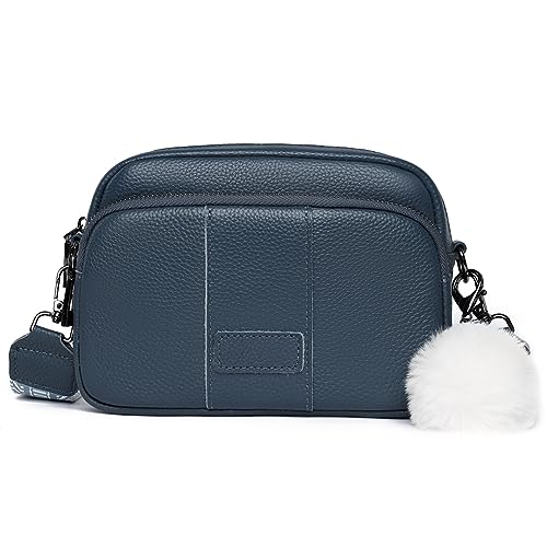 Kexpery Damen-Handtasche, solide Handtasche, großes Fassungsvermögen, vielseitige Umhängetasche, echtes Leder, trendige Umhängetasche, breiter verstellbarer Riemen, lässige Geldbörse mit Anh von Kexpery