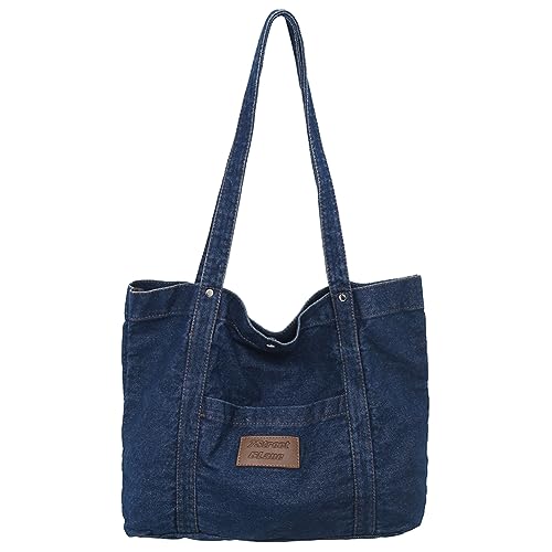 Kexpery Damen-Handtasche im Vintage-Stil, leicht, modisch, Umhängetasche, große Kapazität, vielseitig, lässig, for Damen, zum Pendeln (Dunkelblau) von Kexpery