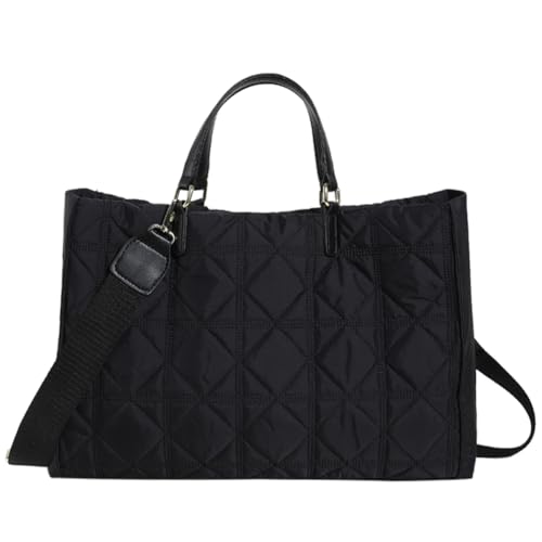 Kexpery Damen Puffer Hobo Casual Polsterung Schultertasche Leichte Satchel Sling Bag Puffy Crossbody Bag Winter Shopper Bag, Schwarz , 390.00x260.00x135.00mm/15.35x10.24x5.31inch von Kexpery