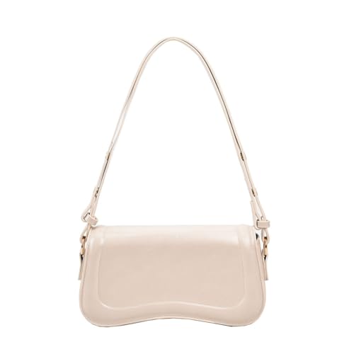 Kexpery Damen-Schultertasche, PU-Leder, vielseitig, Leder, verstellbarer Riemen, Clutch, Achseltasche, Hobo-Tasche, Mädchen, stilvolle Geldbörse, beige, 250.00x140.00x60.00mm/9.84x5.51x2.36inch von Kexpery