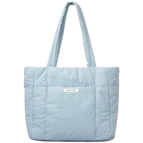 Kexpery Damen-Schultertasche aus Nylon, lässig, geschwollene Unterarmtasche, großes Fassungsvermögen, vielseitig, weich, für Pendler, blau, 390.00x290.00x100.00mm/15.35x11.42x3.94inch von Kexpery