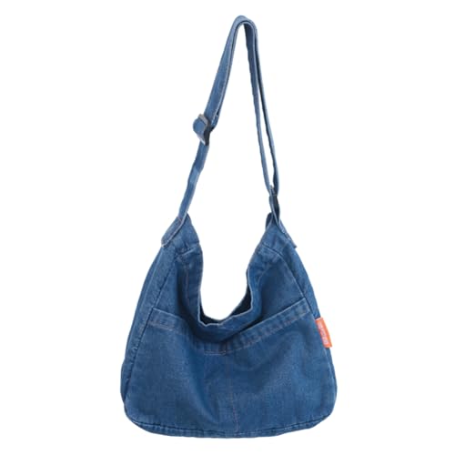 Kexpery Große Kapazität, Vintage-Tragetasche, vielseitige Umhängetasche, Schultertasche, Pendlertasche, Damen, Denim-Kuriertasche, dunkelblau, 300.00x270.00x140.00mm/11.81x10.63x5.5inch von Kexpery