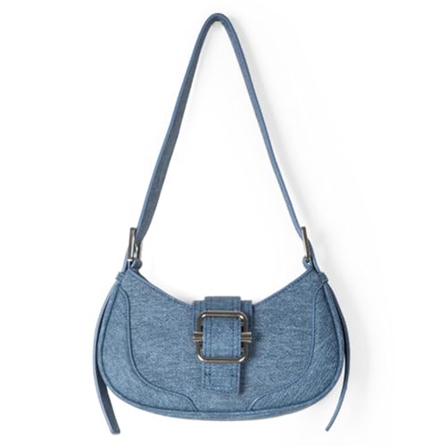 Kexpery Lässige Leder-Tragetasche, vielseitige PU-Tragetasche, Unterarmtasche, Damen, Schultertasche, Clutch, Mädchen, stilvolle Geldbörse, blau, 255.00x110.00x65.00mm/10.04x4.33x2.56inch von Kexpery