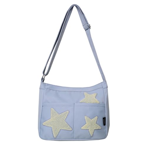 Kexpery Vielseitige süße Kuriertasche, verstellbarer Riemen, Damen, mehrere Taschen, Y2K, Umhängetasche, ästhetische Schultertasche, blau, 310.00x280.00x120.00mm/12.2x11.02x4.72inch von Kexpery