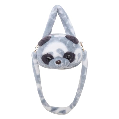 Kexpery Weiche Panda-Spielzeug-Reißverschluss, Mini-Panda-Tragetasche, Damen, Panda, Kuriertasche, Batik, Mädchen, Winter, warme Tasche, blau, 270.00x210.00x180.00mm/10.63x8.27x7.09inch von Kexpery