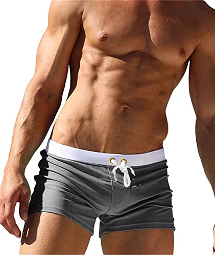 Kfnire Badeanzüge, Boxershorts mit kurzen Badeshorts, c_dark grey, Medium von Kfnire