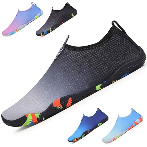 Kfnire Badeschuhe Damen Herren Wasserschuhe Slip on rutschfest Schnell Trocknend Schwimmschuhe Strandschuhe Barfuss Schuhe Aquaschuhe Unisex Leicht Atmungsaktiv Surfschuhe Sommer, 36-45EU von Kfnire