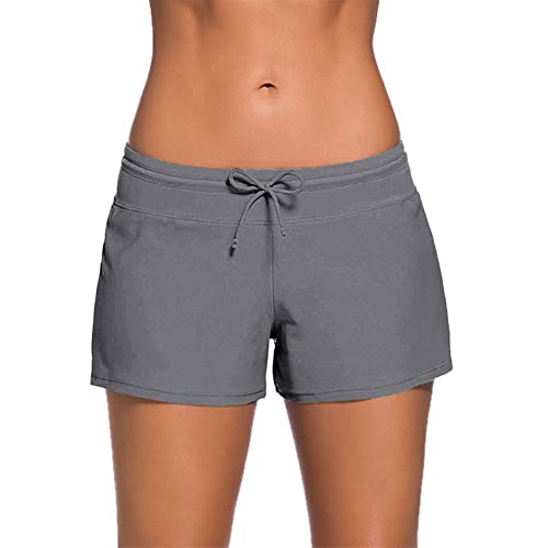 Kfnire Badeshorts Damen Schwimmhose Boardshorts, Basisch Badehose Damen Sommer UV Schutz Kurze Hose Schnell Trocknend Badeshorts für Damen Bikini Hose von Kfnire