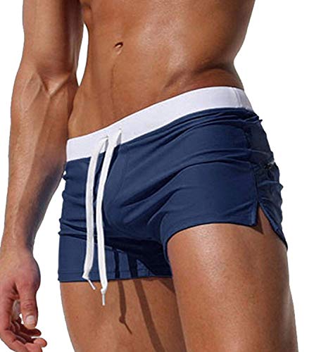 Kfnire Herren-Shorts, Badehose schnell trocknend Strand surfen Running Baden Shorts Boxer Unterhose (EU S =Tag M, Navy) von Kfnire