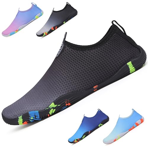 Kfnire Badeschuhe Damen Herren Wasserschuhe Slip on rutschfest Schnell Trocknend Schwimmschuhe Strandschuhe Barfuss Schuhe Aquaschuhe Unisex Leicht Atmungsaktiv Surfschuhe Sommer, 36-45EU von Kfnire