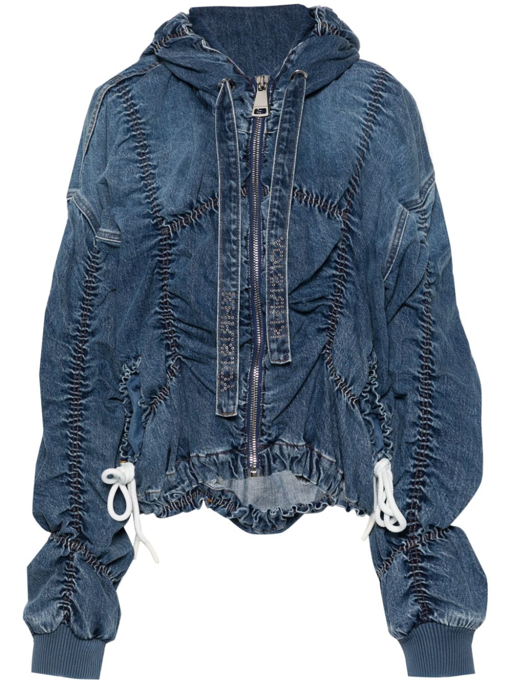 Khrisjoy Geraffte Jeansjacke mit Kapuze - Blau von Khrisjoy