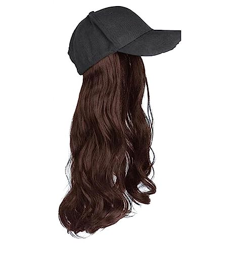 Frauen Entenzunge Kappe Hut Perücke langes lockiges Haar Kopfbedeckung Hochtemperatur seidenmatt atmungsaktiv Modedekoration (Color : 3, Size : 1) von KiHene