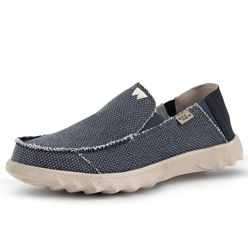 Kickback Couch Vibe - Herrenschuhe - Farbe Navy - leichte Slip On Canvas Schuhe Männer - Loafers für Männer - All Day Comfort - Slip On oder Slide In Herren Freizeitschuhe - Größe EU42 von Kickback