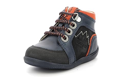 Kickers Baby-Jungen Bins Mountain Oxford-Schuh, Marineblau Orange, 18 EU von Kickers