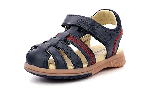 Kickers Baby-Jungen Platinium Sandalen, Blau (Marine 10), 25 EU von Kickers