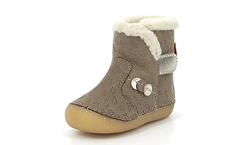 Kickers Baby-Mädchen So Windy Stiefelette, Taupe/Gold Fantasie, 20 EU von Kickers