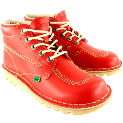 Kickers Damen Kick Hi Klassiker Leder Büro Arbeit Stiefelettes Schuhe - Rot - 41 von Kickers