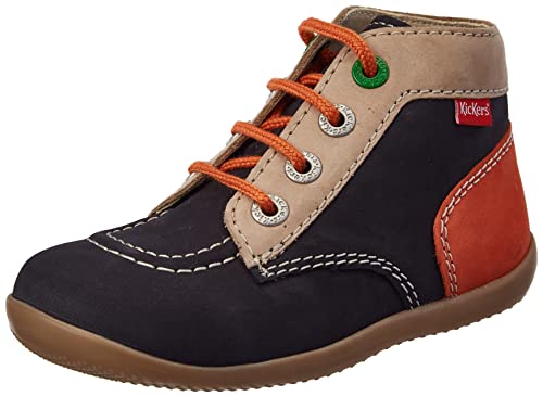 Kickers Unisex Baby BONBON-2 Oxford-Schuh, Marineblau/Beige/Orange, 25 EU von Kickers