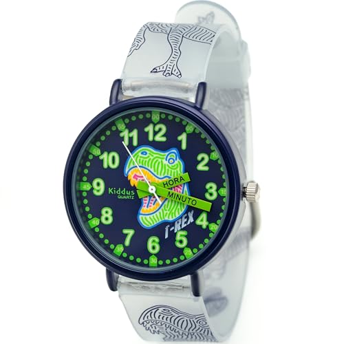 Kiddus Lern Armbanduhr für Kinder, Jungen und Mädchen. Analoge Armbanduhr mit Zeitlernübungen, japanischen Quarzwerk, gut lesbar, um ganz leicht zu Lernen, die Uhr zu lesen. Kiddus Lern Armbanduhr für Kinder, Jungen und Mädchen. Analoge Armbanduhr mit Zeitlernübungen, japanischen Quarzwerk, gut lesbar, um ganz leicht zu Lernen, die Uhr zu lesen. von Kiddus