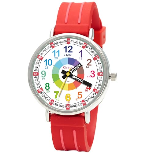 Kiddus Lernuhr für Kinder, Analoge Armbanduhr für Jungen und Mädchen ab 5 Jahren, 3ATM und 5ATM, Erste Uhr mit Stunden und Minuten, Lernspielzeug Geschenk für Kinder Kiddus Lernuhr für Kinder, Analoge Armbanduhr für Jungen und Mädchen ab 5 Jahren, 3ATM und 5ATM, Erste Uhr mit Stunden und Minuten, Lernspielzeug Geschenk für Kinder von Kiddus