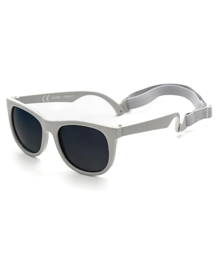 Kiddus Polarisierte Sonnenbrille für Babys, Jungen und Mädchen, ab 0 Monaten, UV400 Sonnenfilter, 100% UV-Schutz, Kollektion Baby Trendsetters, grau, A partir de 0 meses von Kiddus