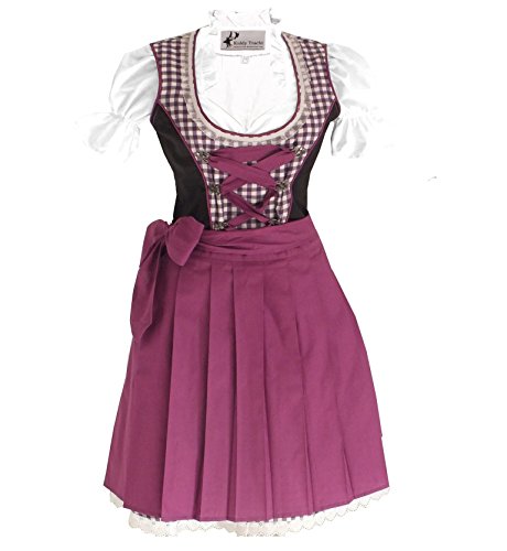 3tlg. Kinder Dirndl Kind, Lila Weis Kariert, 92 von Kiddy Tracht