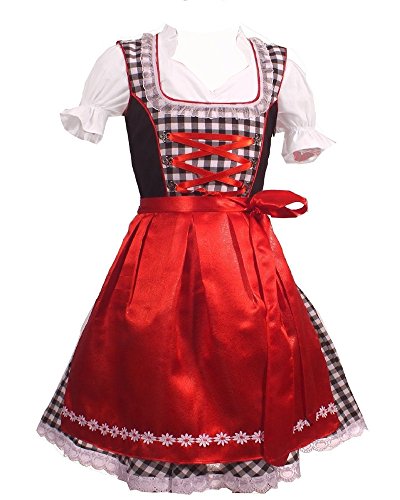 Kiddy Tracht 3tlg. Kinder Dirndl KD, Schwarz Weis Kariert , 92 von Kiddy Tracht