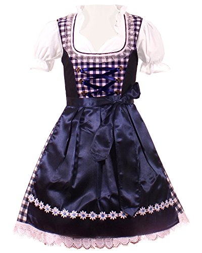 Kiddy Tracht 3tlg. Kinder Dirndl dunkel blau KD-120 Gr.140 von Kiddy Tracht