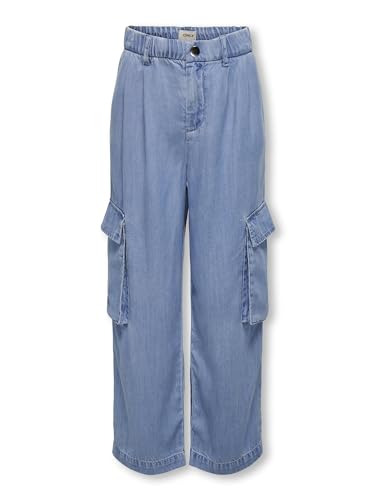 Kids Only Mädchen Wide Leg Jeans KOGSAFARI Cargo Wide DNM, Größe:158, Farbe:medium Blue Denim von Kids Only