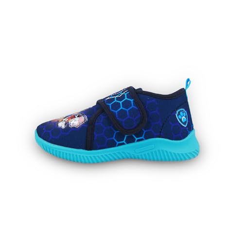 Kids2Go Paw Patrol Jungen Hausschuhe Blau mit Charakter Print und Klettverschluss in Größen 24/25 von Kids2Go