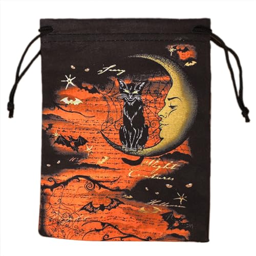 KieTeiiK Divinations Tarotkarten-Würfeltasche, Mini-Hochzeitstasche, Tischdecke, Orakel, Kartenspiel, Schmuckaufbewahrung, Kordelzug, Tarotkarten-Aufbewahrungstasche, Smyb010 von KieTeiiK