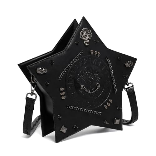 KieTeiiK Messengers Bag Leder Vintage Aktentaschen Steampunk Umhängetasche Schultertasche Schulranzen Damen Gothic Kostüme Zubehör Steampunk Umhängetasche von KieTeiiK