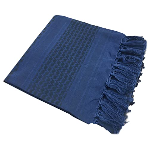 KieTeiiK Schal, arabischer Keffiyeh-Schal, Wickeltuch, arabischer Turban-Abdeckung, Kopftuch, Herren, Turban-Kopfwickel, Militär, Shemagh, Wüstenschal, Hijab, marineblau, 110*110cm von KieTeiiK