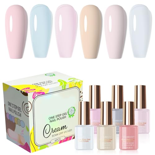 Step Gel Set Kein Grund Und Decklack Erforderlich Schnelle Aushärtung UV Gel Nagellack Nagelkunst Maniküre Set Für Frauen Und Mädchen Gel Set 6 Farben von KieTeiiK