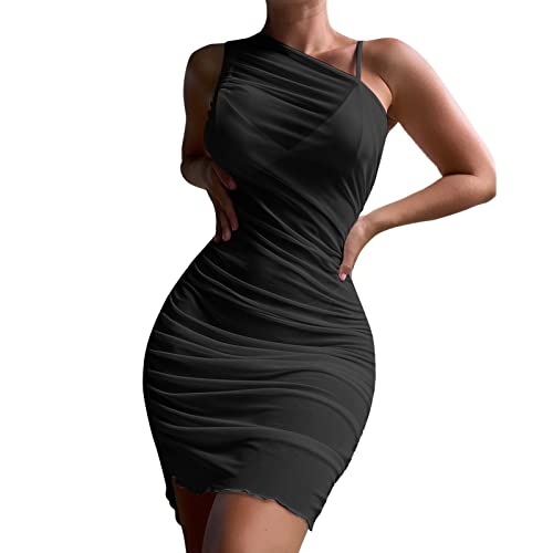 Durchsichtiges Strandkleid Sexy für Damen Schwarz Kleid Minirock Bikini Cover Up Halbtransparentes Feines Netz Rundhalsausschnitt Minikleid Netz Shirt Strandkleid Sommertop (D-001, XXL) von Kielsjajd