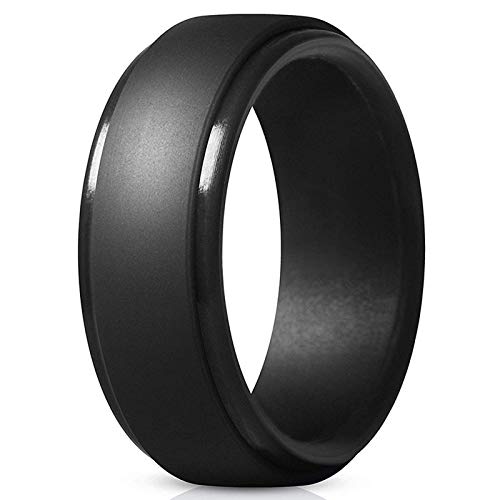 Kielsjajd Silikon Schmuck Herren Doppelringe Weiche Persönlichkeit Hochzeit Metallring Geschenkringe Wedding Rings Set (Black, 11) von Kielsjajd