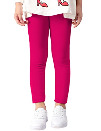 Kiench Mädchen Leggings Gefüttert Winter Warm Thermo Hosen Baumwolle Dunkel Rosa EU Größe 134/8-9 Jahre Etikett 140 von Kiench