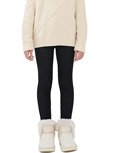 Kiench Mädchen Leggings Gefüttert Winter Warm Thermo Hosen Baumwolle Jeans Schwarz EU Größe 134/8-9 Jahre Etikett 140 von Kiench