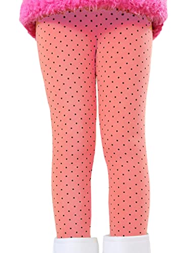 Kiench Mädchen Leggings Gefüttert Winter Warm Thermo Hosen Baumwolle Pünktchen Rosa EU Größe 122-128/7-8 Jahre Etikett 130 von Kiench