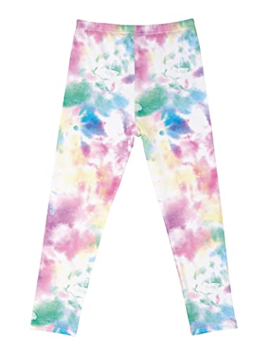 Kiench Mädchen Leggings Lang Stretch-Hosen Muster Tie Dye Lila EU Größe 134/7-8 Jahre Etikett 140 von Kiench