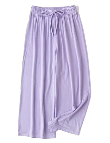 Kiench Mädchen Weite Hose Sommer Kinder Culotte Wide Pants Lila EU Größe 128/6-7 Jahre Etikett 140 von Kiench