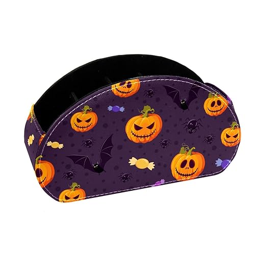 Stiftehalter für Schreibtisch, Leder-Stiftehalter, Stiftebehälter, Schreibwaren, Aufbewahrung, Make-up-Pinsel, Schreibtisch-Organizer für Büro, Schule, Zuhause, Schlafzimmer, Halloween, Kürbis, von KikandKo