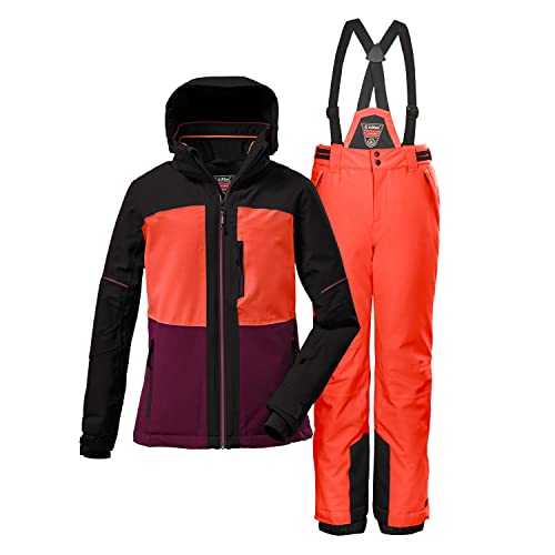 Killtec Mädchen Skianzug Größe 152 aus Skijacke KSW72 orchidee/orange und Skihose KSW77 schwarz von Killtec